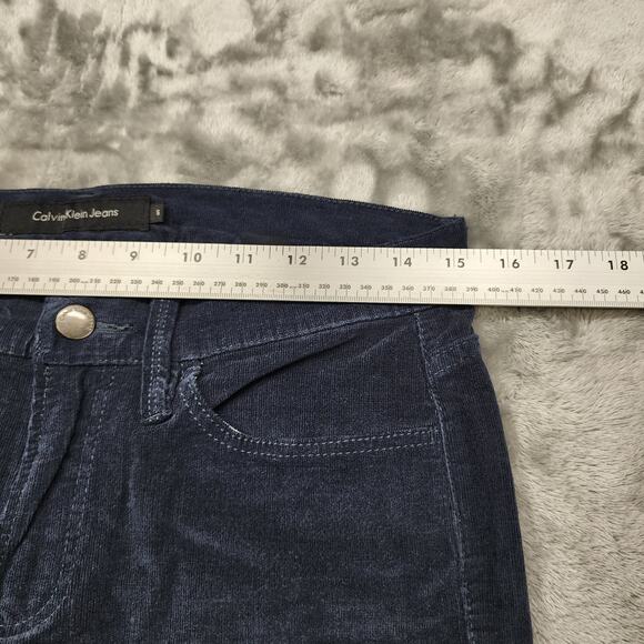 Calvin Klein Jeans Womens 6 Blue Stretch Corduroy Low Rise Straight Leg Casual - Picture 10 of 14